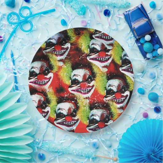 Halloween böse Horror Clown-Collage Pappteller (Party)