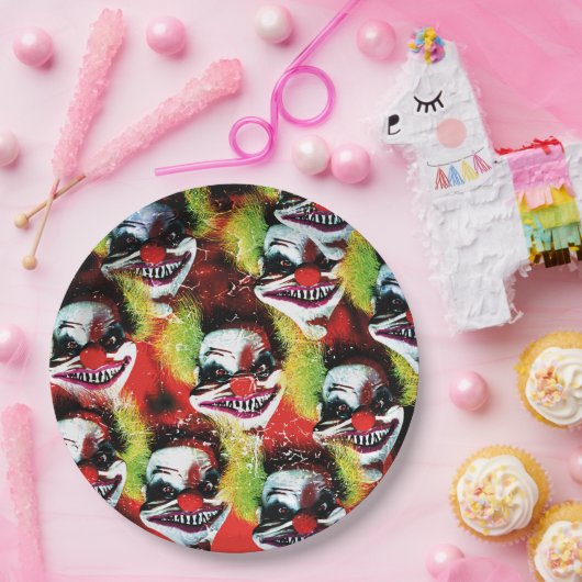 Halloween böse Horror Clown-Collage Pappteller (Party)
