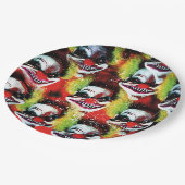 Halloween böse Horror Clown-Collage Pappteller (Schrägansicht)