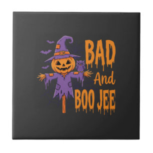 Halloween Böse und Boo Jee Vogelscheuche Grafik Fliese