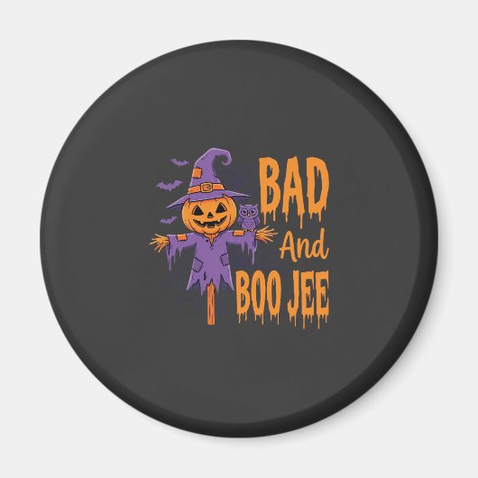 Halloween Böse und Boo Jee Vogelscheuche Grafik Magnet (Vorne)