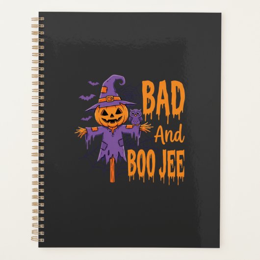 Halloween Böse und Boo Jee Vogelscheuche Grafik Planer (Vorderseite)