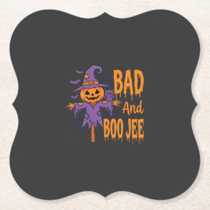 Halloween Böse und Boo Jee Vogelscheuche Grafik Untersetzer