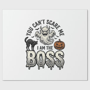 Halloween Boss Geist Vintage Gravur Shirt Design Geschenkpapier