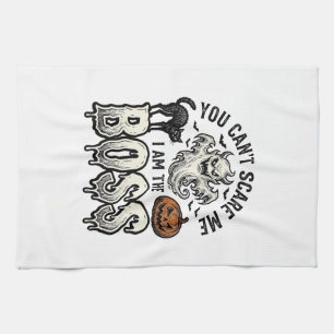 Halloween Boss Geist Vintage Gravur Shirt Design Geschirrtuch