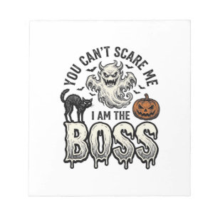 Halloween Boss Geist Vintage Gravur Shirt Design Notizblock