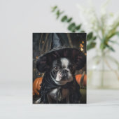 Halloween Boston Terrier Dog Postcard Postkarte (Stehend Vorderseite)