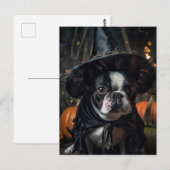 Halloween Boston Terrier Dog Postcard Postkarte (Vorne/Hinten)