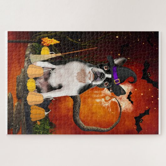 Halloween Boston Terrier Dog Puzzle (Horizontal)
