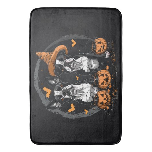Halloween Boston Terrier Dogs Badematte (Vorderseite Vertikal)