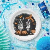 Halloween Boston Terrier Dogs Pappteller (Party)