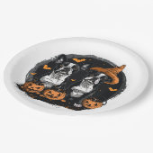 Halloween Boston Terrier Dogs Pappteller (Schrägansicht)