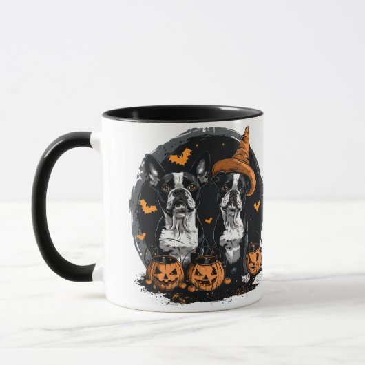 Halloween Boston Terrier Dogs Tasse (Links)