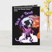 Halloween - Boston Terrier - Georgia Karte (Gelbe Blume)