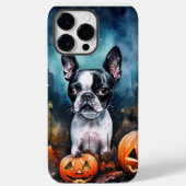 Halloween Boston Terrier mit Pumpkins Beängstigend Case-Mate iPhone Hülle (Rückseite)