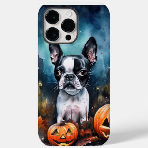 Halloween Boston Terrier mit Pumpkins Beängstigend Case-Mate iPhone 14 Pro Max Hülle