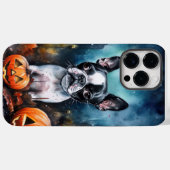 Halloween Boston Terrier mit Pumpkins Beängstigend Case-Mate iPhone Hülle (Rückseite (Horizontal))