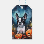 Halloween Boston Terrier mit Pumpkins Beängstigend Geschenkanhänger (Vorderseite)