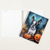 Halloween Boston Terrier mit Pumpkins Beängstigend Planer (Anzeige)