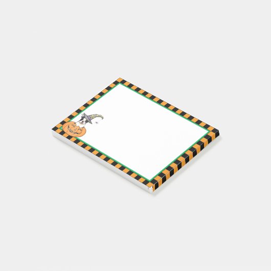 Halloween Boston Terrier Post-it Klebezettel (angewinkelt)