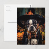 Halloween Boston Terrier Postcard Postkarte (Vorne/Hinten)