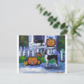 Halloween Boston Terrier Unruhe Postkarte (Stehend Vorderseite)