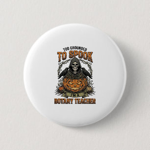Halloween Botanik-Lehrer Vintage-Stich Kürbis Button