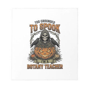 Halloween Botanik-Lehrer Vintage-Stich Kürbis Notizblock