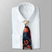 Halloween Botanische Möwen & Blume Neck Tie Krawatte (Gebunden)
