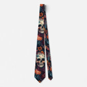 Halloween Botanische Möwen & Blume Neck Tie Krawatte (Vorderseite)