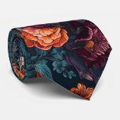 Halloween Botanische Möwen & Blume Neck Tie Krawatte (Gerollt)