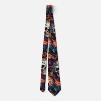 Halloween Botanische Möwen & Blume Neck Tie Krawatte