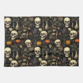 Halloween Botanische Skullen Geschirrtuch (Horizontal)