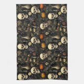 Halloween Botanische Skullen Geschirrtuch (Vertikal)