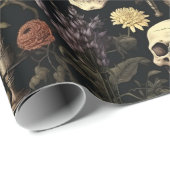 Halloween Botanische Skulls und Kürbis Geschenkpapier (Rolleneckpunkt)