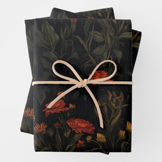 Halloween Botanisches Muster Geschenkpapier Set (Beispiel)