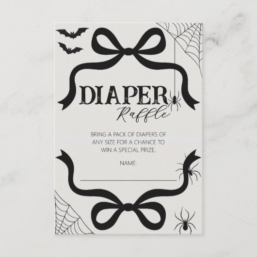 Halloween Bow Babydusche Windelwuler Begleitkarte (Vorderseite)