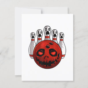 Halloween Bowling Kegelspieler Bowlingween Wortwit Einladung