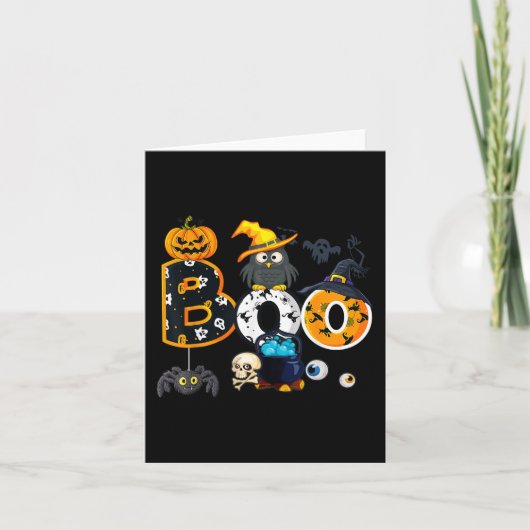 Halloween Bowling mit Hexenhühnchen-Jungs-Mädchen Karte (Vorderseite)