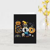 Halloween Bowling mit Hexenhühnchen-Jungs-Mädchen Karte (Gelbe Blume)