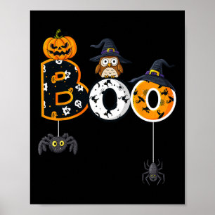 Halloween Bowling mit Hexenhühnchen-Jungs-Mädchen Poster