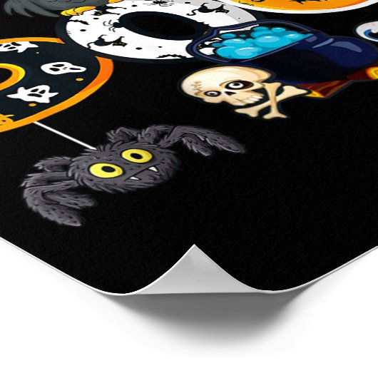 Halloween Bowling mit Hexenhühnchen-Jungs-Mädchen Poster (Ecke)