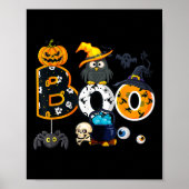Halloween Bowling mit Hexenhühnchen-Jungs-Mädchen Poster (Vorne)