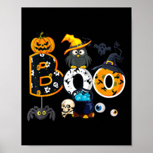 Halloween Bowling mit Hexenhühnchen-Jungs-Mädchen Poster