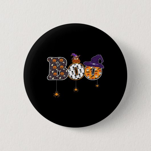 Halloween Bowling mit Hexenhutenspinne Halloween Button (Vorderseite)