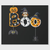 Halloween-Bowling mit Hexenhutspinnen Geschenkpapier (Flach)