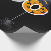 Halloween-Bowling mit Hexenhutspinnen Geschenkpapier (Ecke)