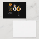 Halloween-Bowling mit Hexenhutspinnen Mitteilungskarte (Vorne/Hinten)