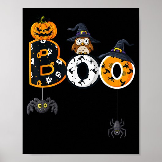 Halloween-Bowling mit Hexenhutspinnen Poster (Vorne)