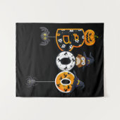 Halloween-Bowling mit Hexenhutspinnen Wandteppich (Vorderseite (Horizontal))